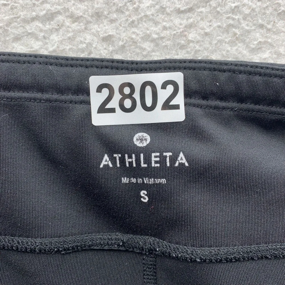 Athleta Capri Leggings Womens Small S Black Sheer‎ Mesh Activewear Athleisure